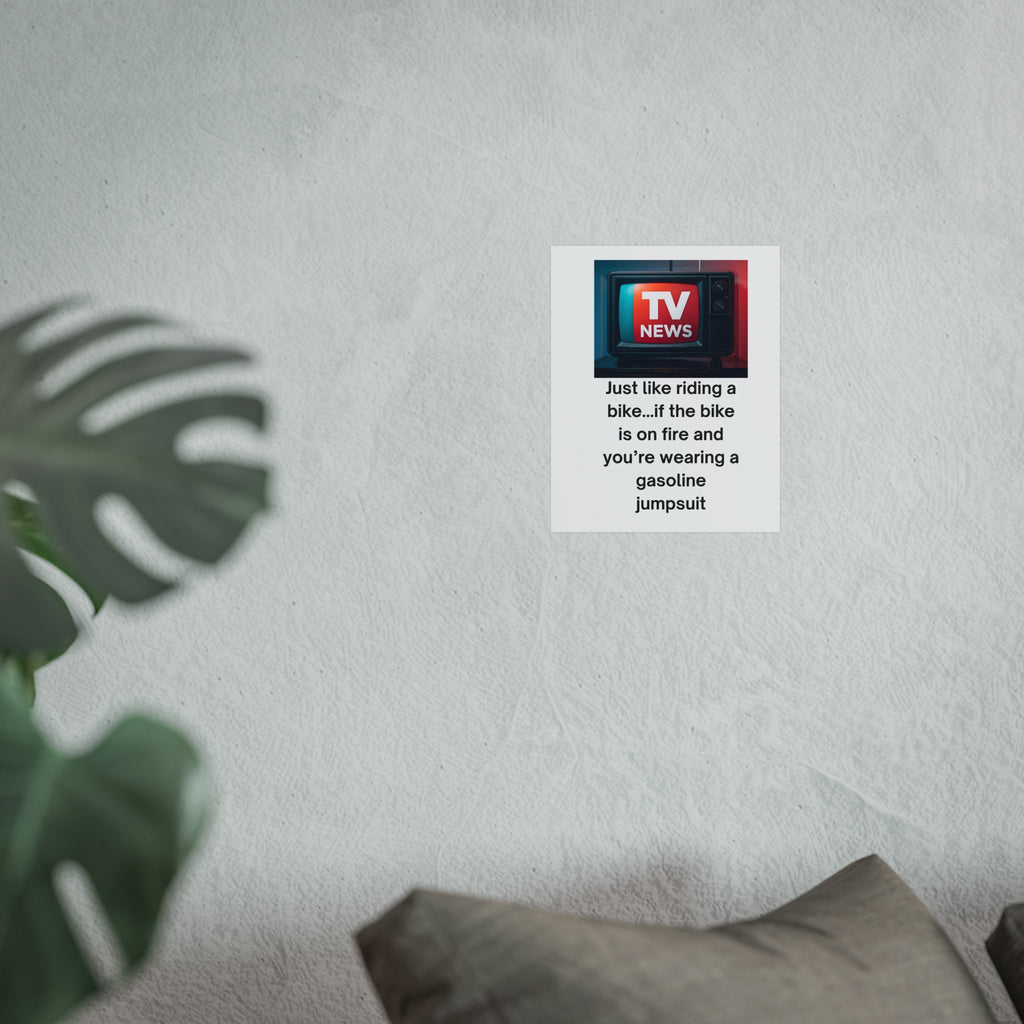 TV News Humor Art Poster | Retro TV News Print, Wall Decor, Funny Gift, Home Office Art, Quirky Decorations