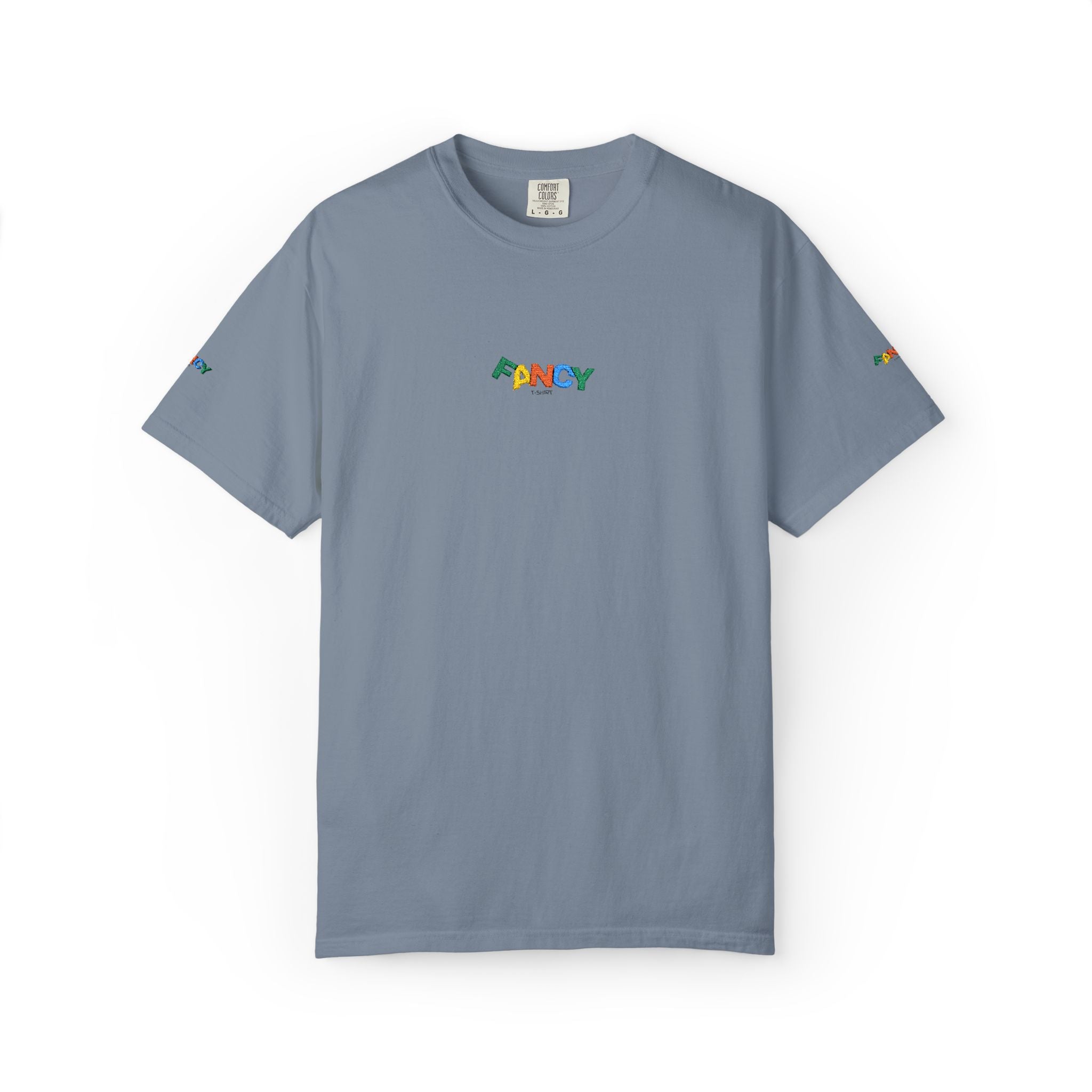 "Fancy" Colorful Logo T-Shirt — Small Chest & Sleeve Graphic