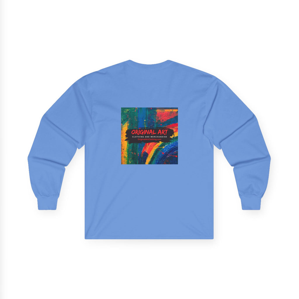 'Deep Thought: Heights Are Afraid of Me' Minimalist Quote Long Sleeve Tee