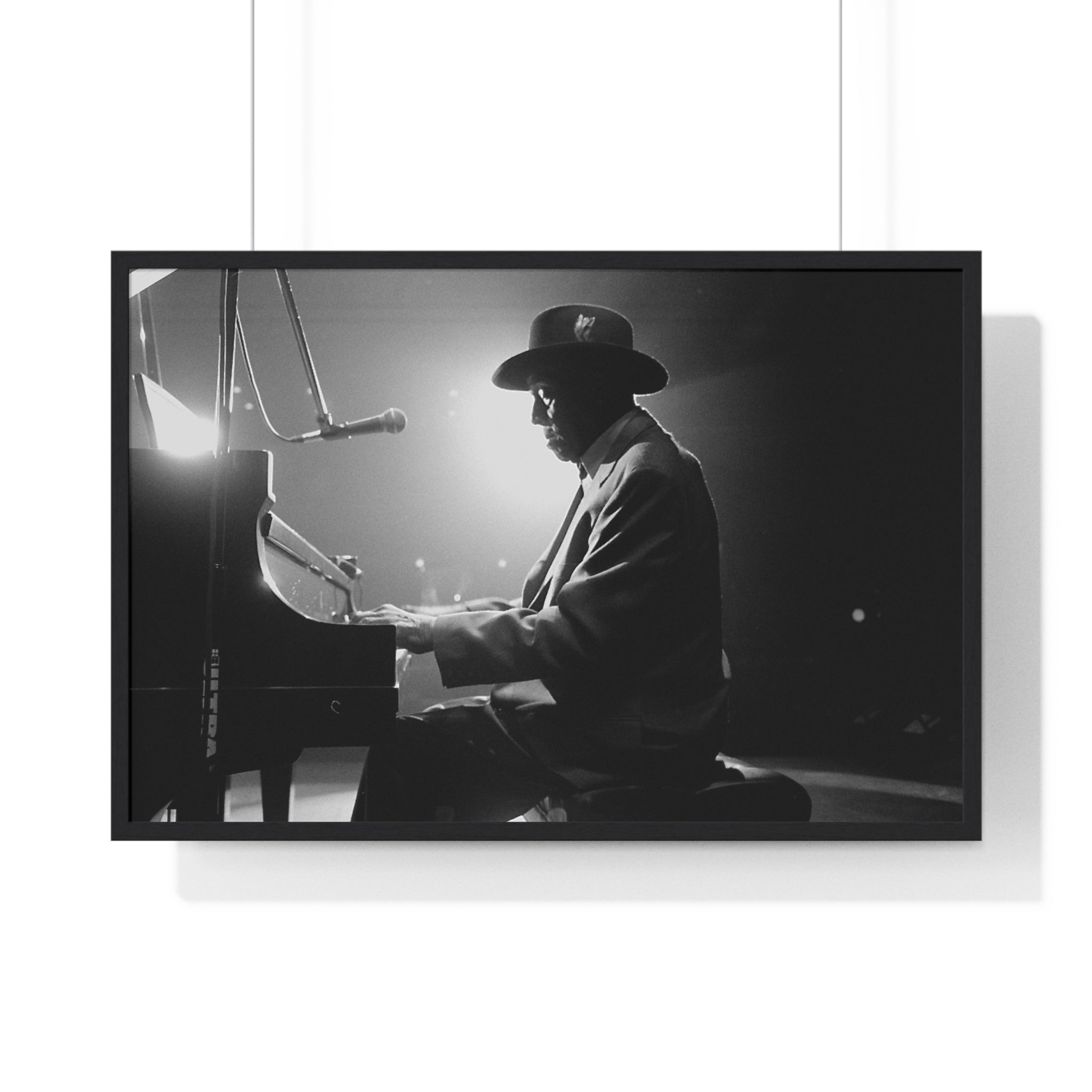 Hall of Fame piano great Johnnie Johnson — Black & White Vintage Music Wall Art