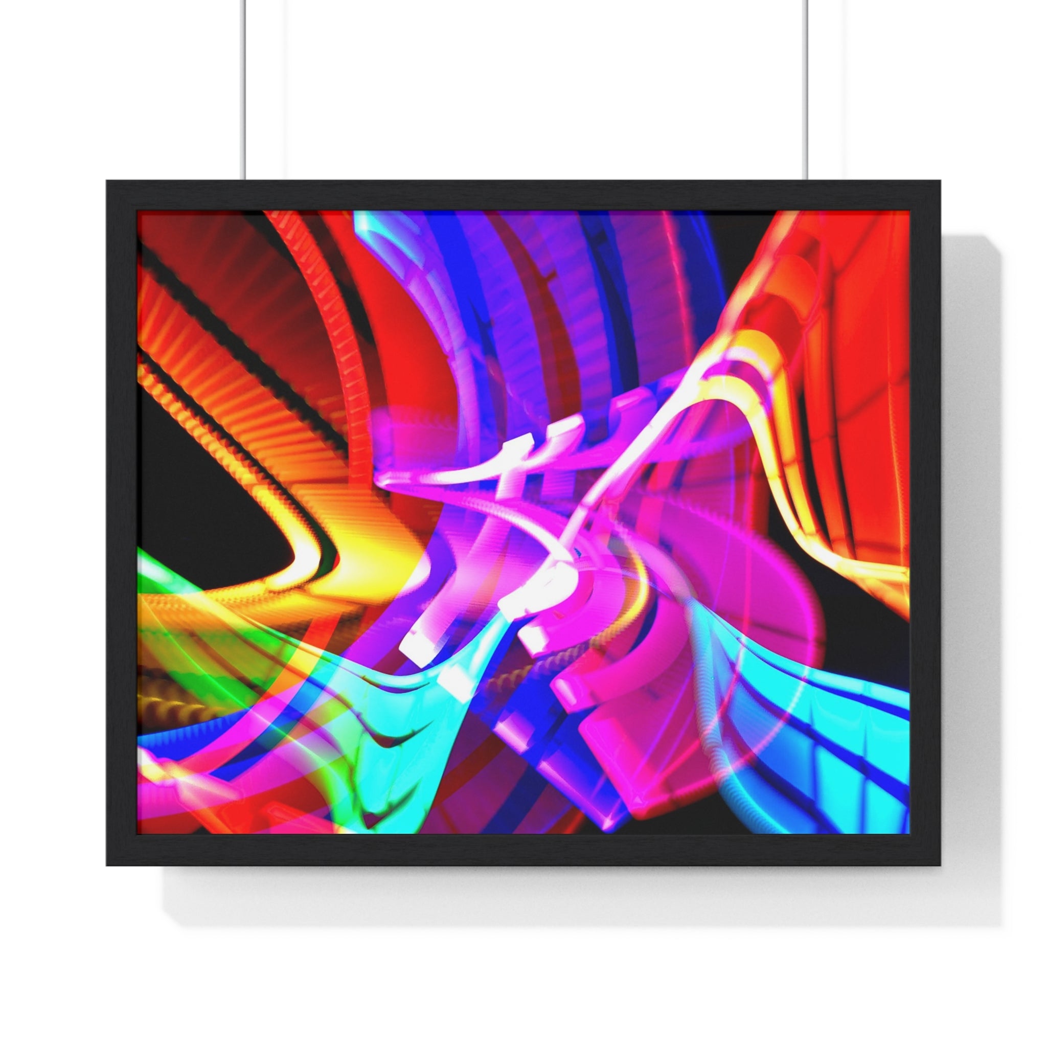 Original Light Painting Photograph Framed Colorful Wall Art