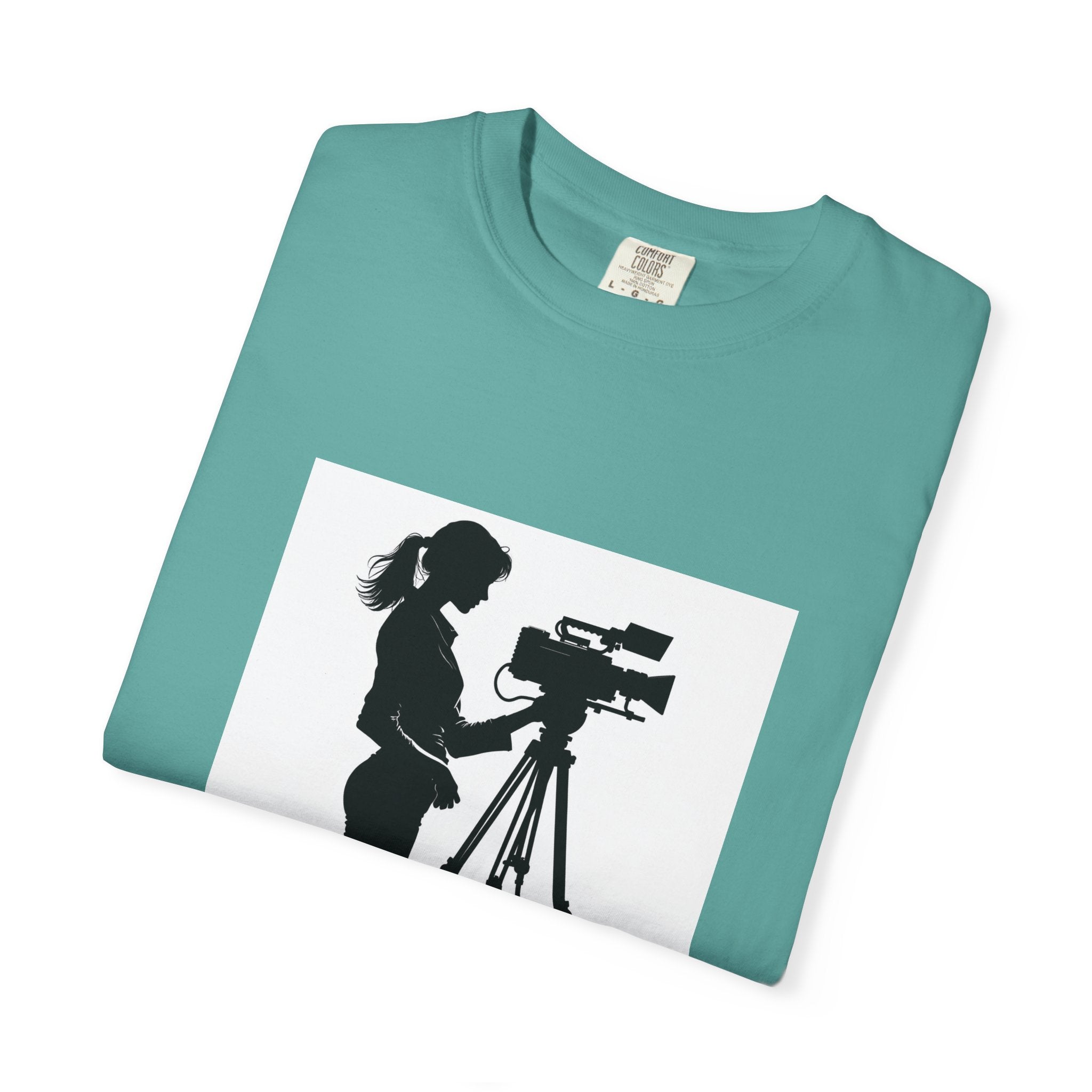 "Behind Every Great Story is Great Video" Female Silhouette Tee