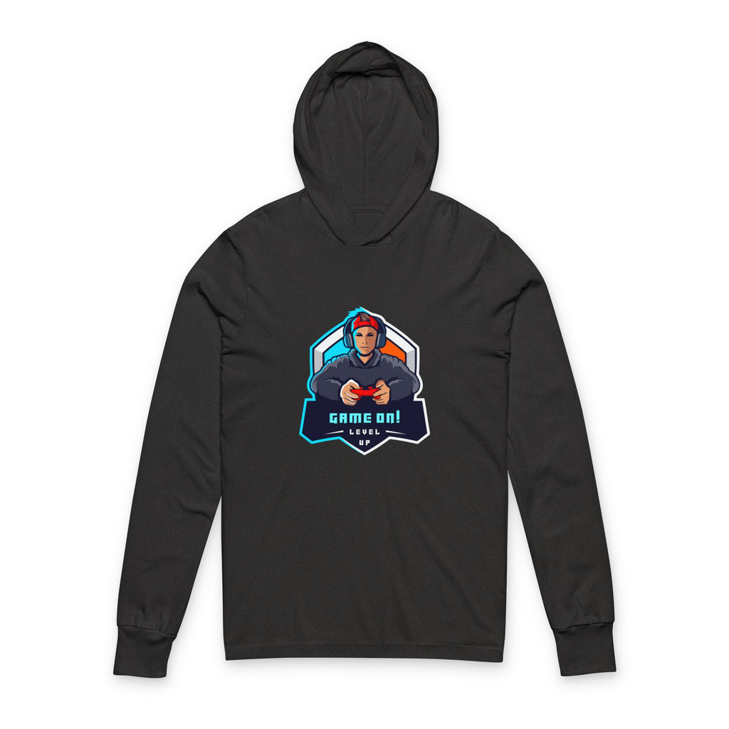 "Game On!" Graphic Gamer Hoodie Long Sleeve Tee